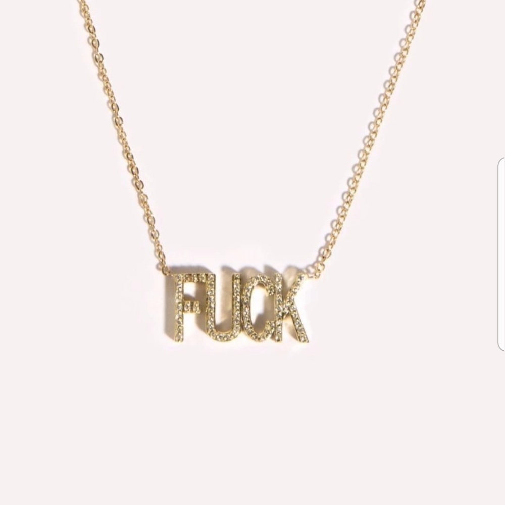 "Fuck" 14kt gold diamond necklace (Amarilo)
